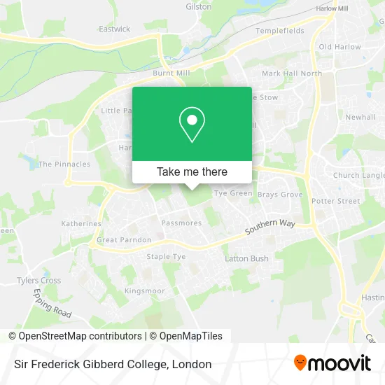 Sir Frederick Gibberd College map