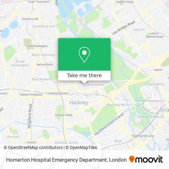 Homerton Hospital Emergency Department map