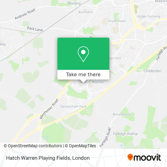 Hatch Warren Playing Fields map
