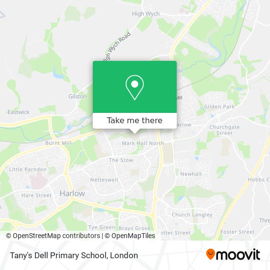 Tany's Dell Primary School map