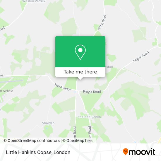Little Hankins Copse map