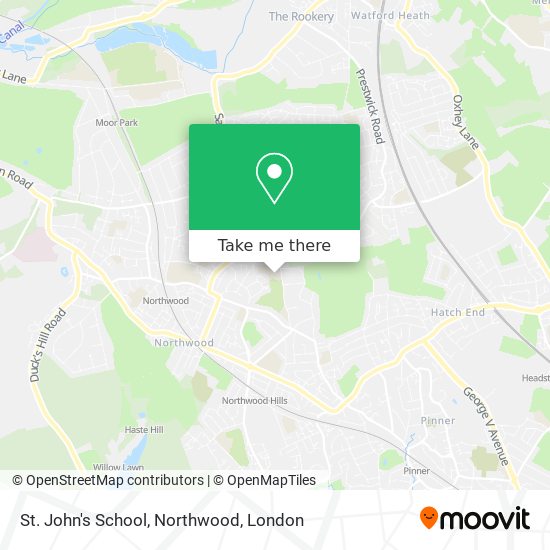 St. John's School, Northwood map