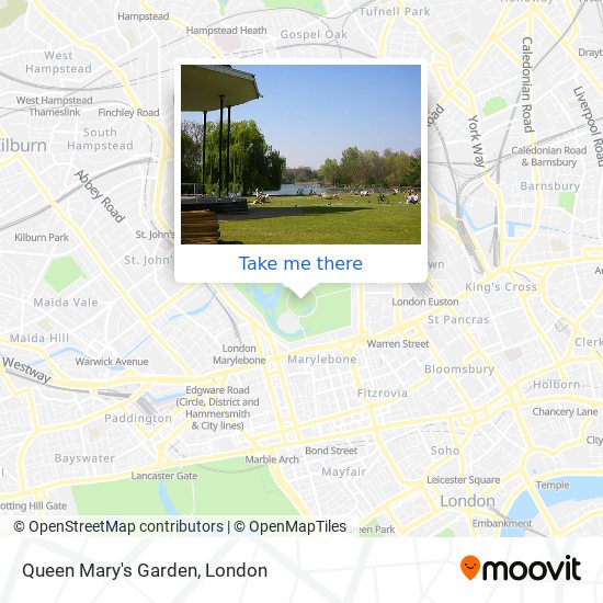 Queen Mary's Garden map
