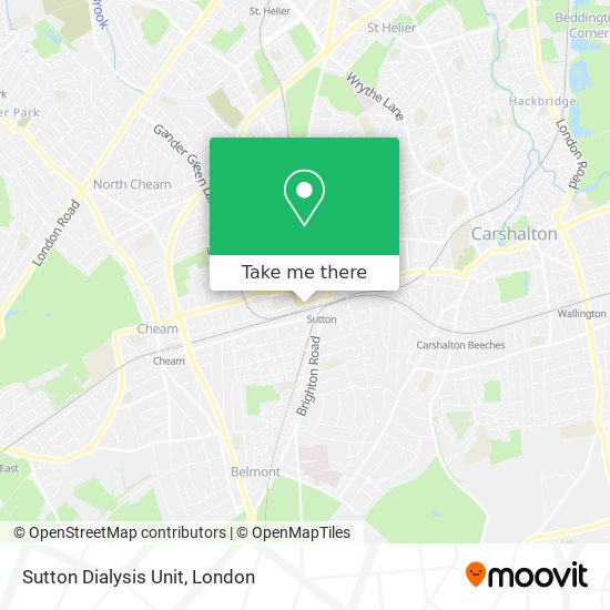 Sutton Dialysis Unit map