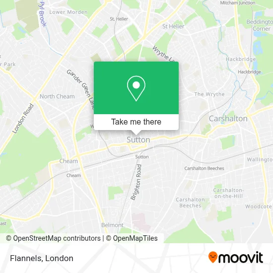 How to Get to Flannels in Sutton by Bus or Train?