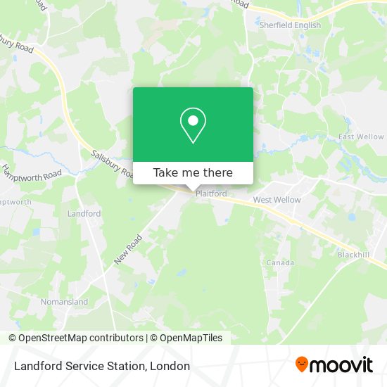 Landford Service Station map