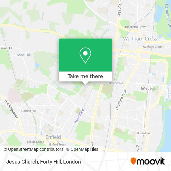 Jesus Church, Forty Hill map