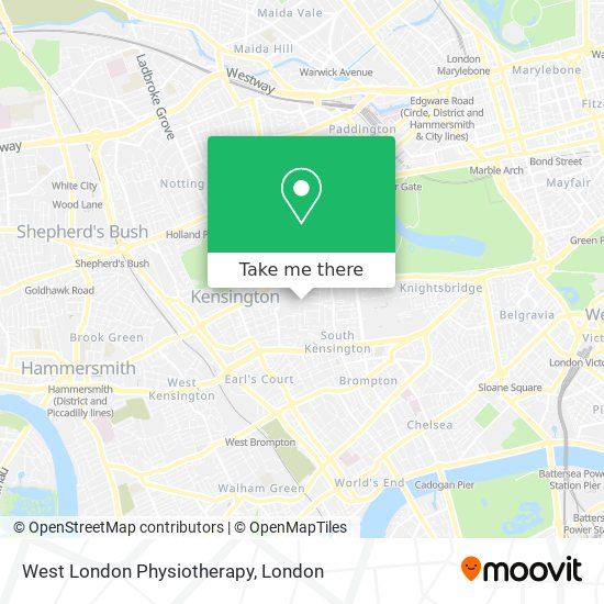 West London Physiotherapy map