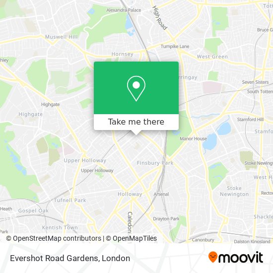 Evershot Road Gardens map