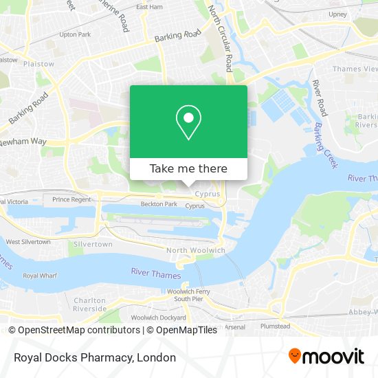 Royal Docks Pharmacy map