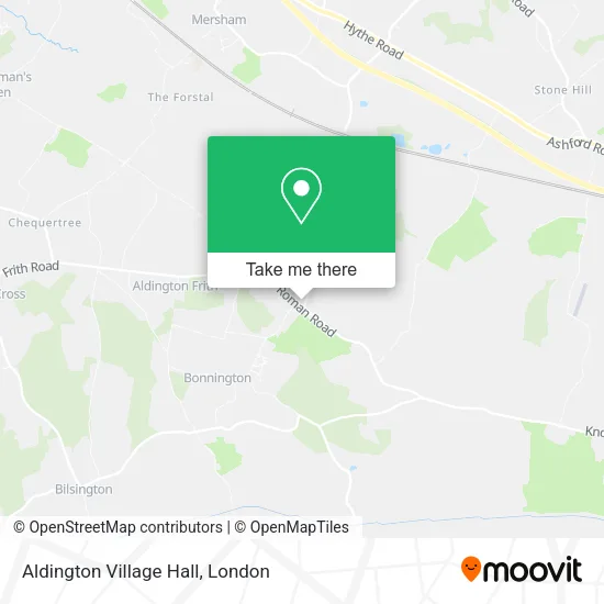 Aldington Village Hall map