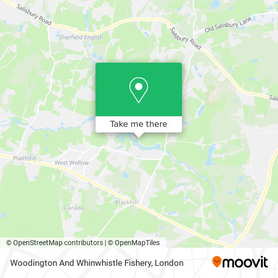 Woodington And Whinwhistle Fishery map