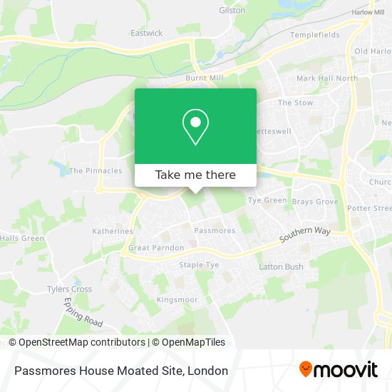 Passmores House Moated Site map