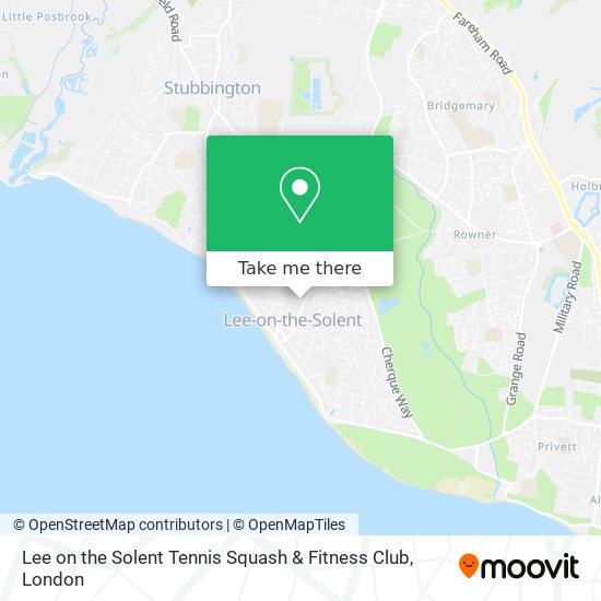 Lee on the Solent Tennis Squash & Fitness Club map