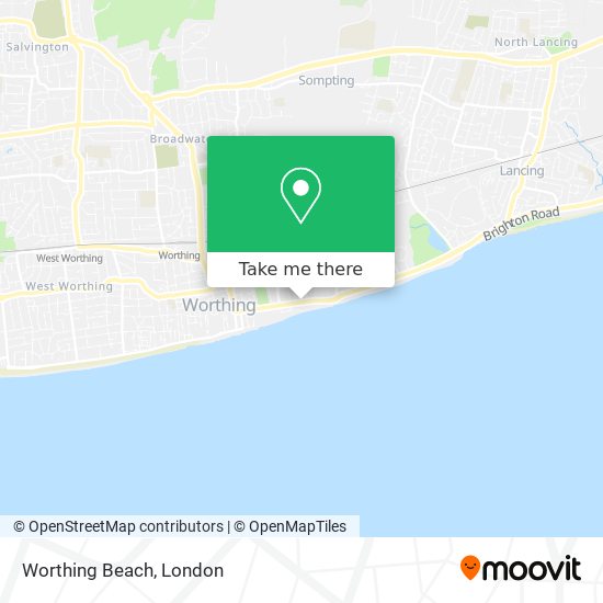 Worthing Beach map