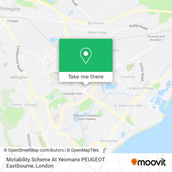 Motability Scheme At Yeomans PEUGEOT Eastbourne map