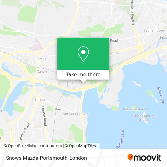 Snows Mazda-Portsmouth map
