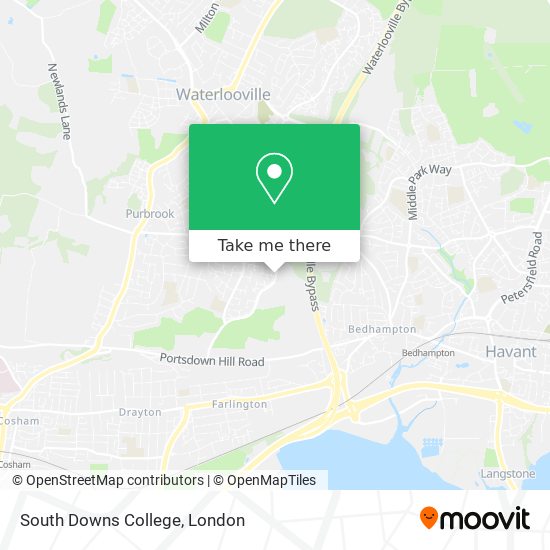 South Downs College map