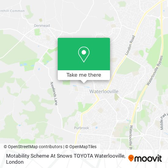 Motability Scheme At Snows TOYOTA Waterlooville map