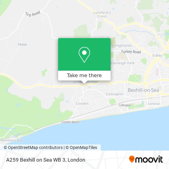 A259 Bexhill on Sea WB 3 map