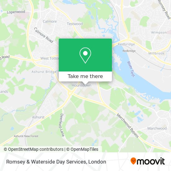 Romsey & Waterside Day Services map