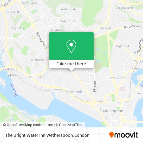 The Bright Water Inn Wetherspoon map