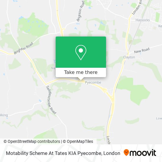 Motability Scheme At Tates KIA Pyecombe map