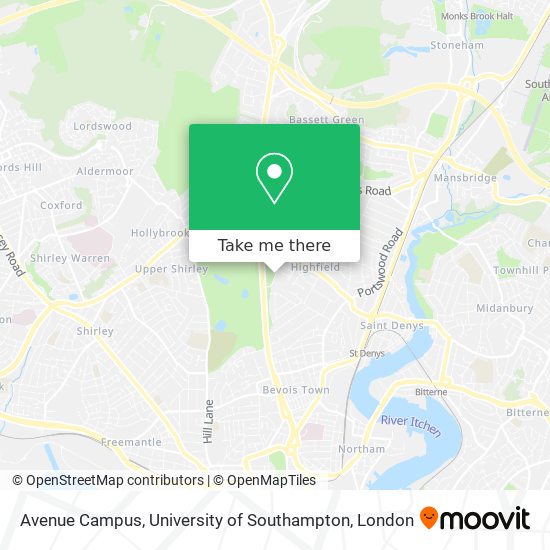 Avenue Campus, University of Southampton map