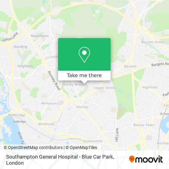 Southampton General Hospital - Blue Car Park map