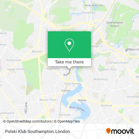 Polski Klub Southampton map