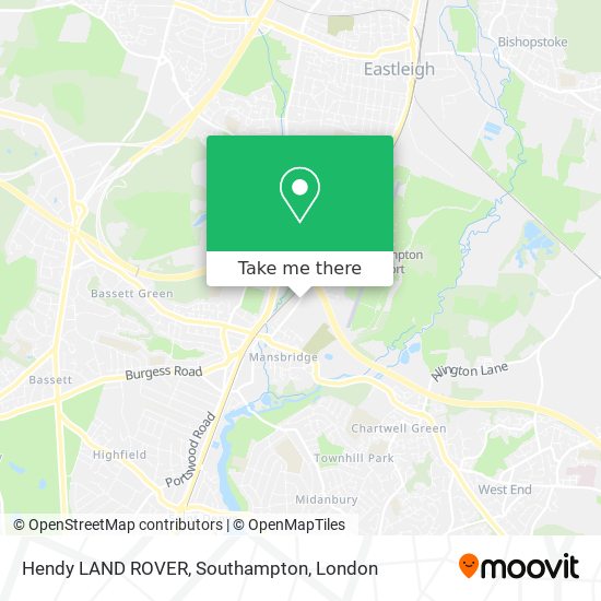 Hendy LAND ROVER, Southampton map