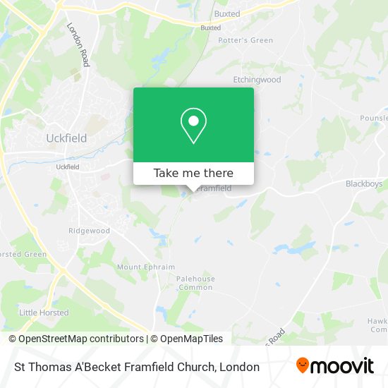 St Thomas A'Becket Framfield Church map