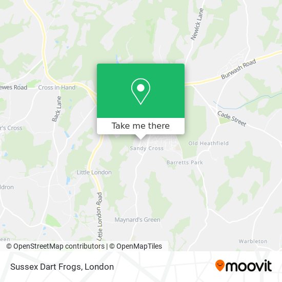 Sussex Dart Frogs map