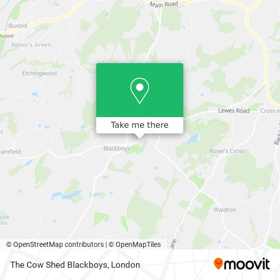 The Cow Shed Blackboys map