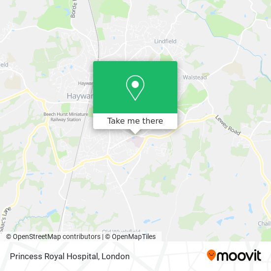 Princess Royal Hospital map