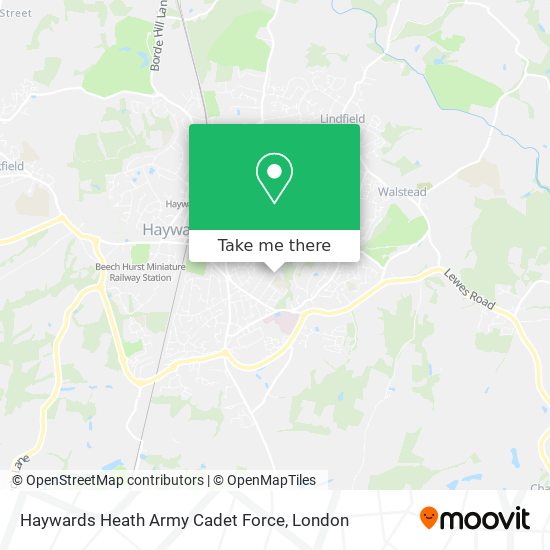 Haywards Heath Army Cadet Force map