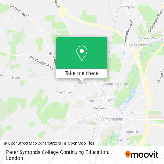 Peter Symonds College Continuing Education map