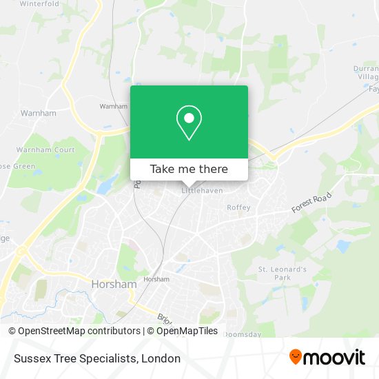 Sussex Tree Specialists map