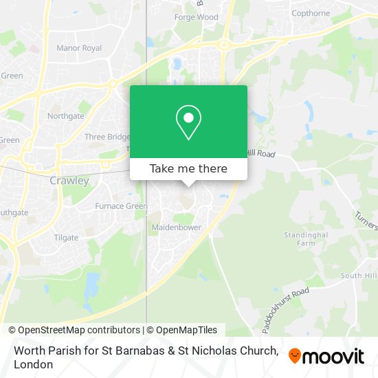 Worth Parish for St Barnabas & St Nicholas Church map