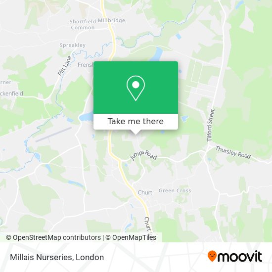Millais Nurseries map
