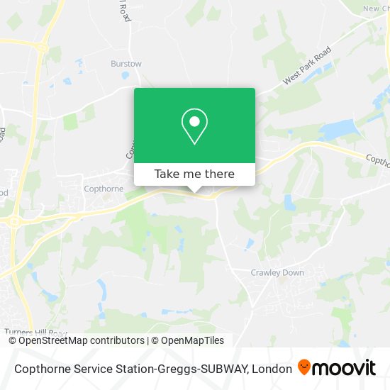 Copthorne Service Station-Greggs-SUBWAY map