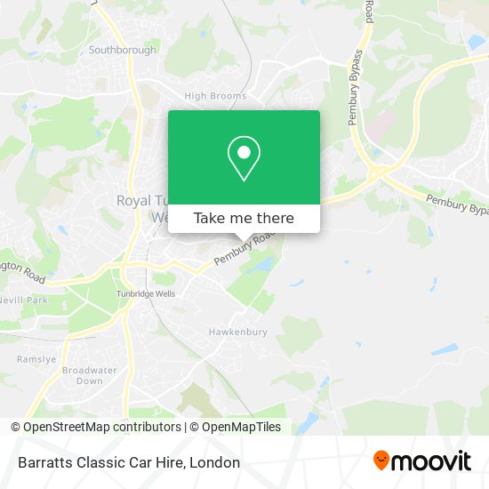 Barratts Classic Car Hire map