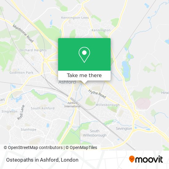 Osteopaths in Ashford map