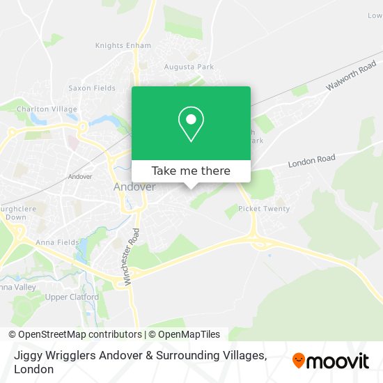 Jiggy Wrigglers Andover & Surrounding Villages map