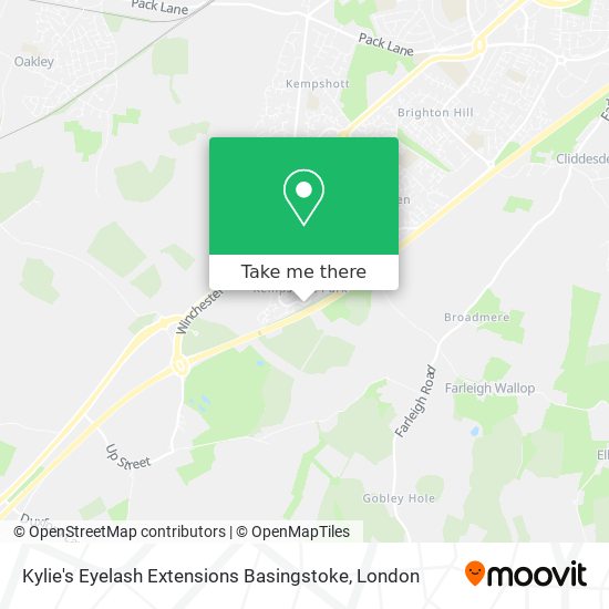 Kylie's Eyelash Extensions Basingstoke map