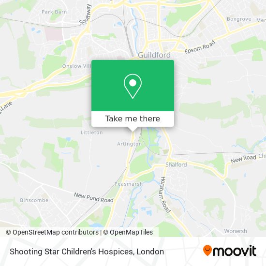 Shooting Star Children's Hospices map