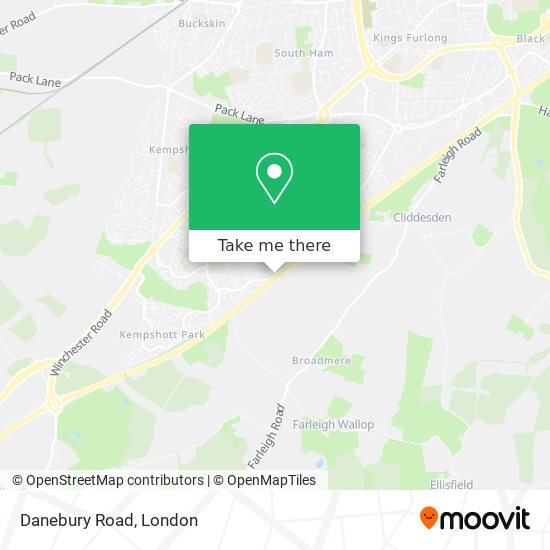 Danebury Road map