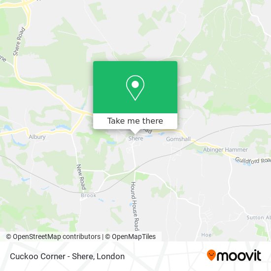 Cuckoo Corner - Shere map