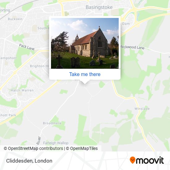 How to get to Cliddesden in Basingstoke And Deane by bus or train?
