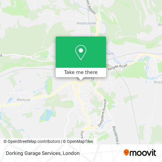 Dorking Garage Services map